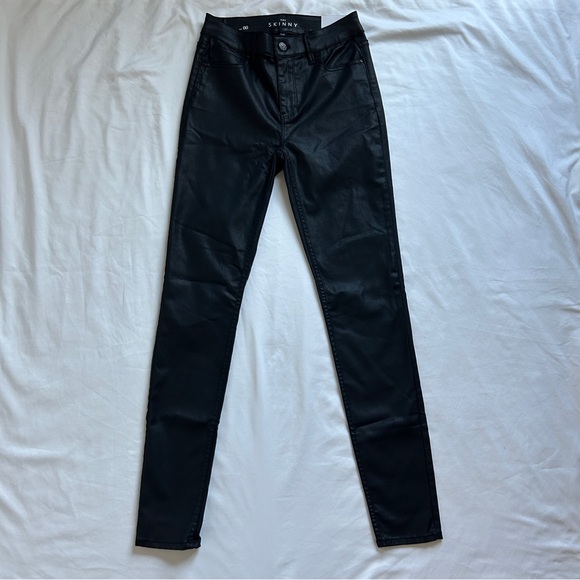 White House black market black coated high rise skinny jeans - Picture 4 of 9